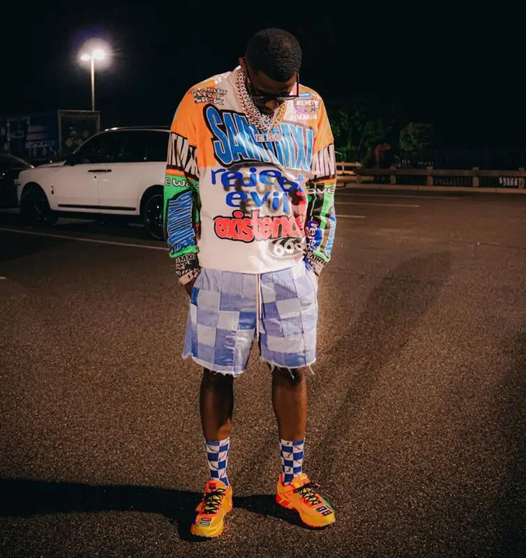 Fabolous outfit in Readymade, Retrosuperfuture, and Chrome Hearts, 2023