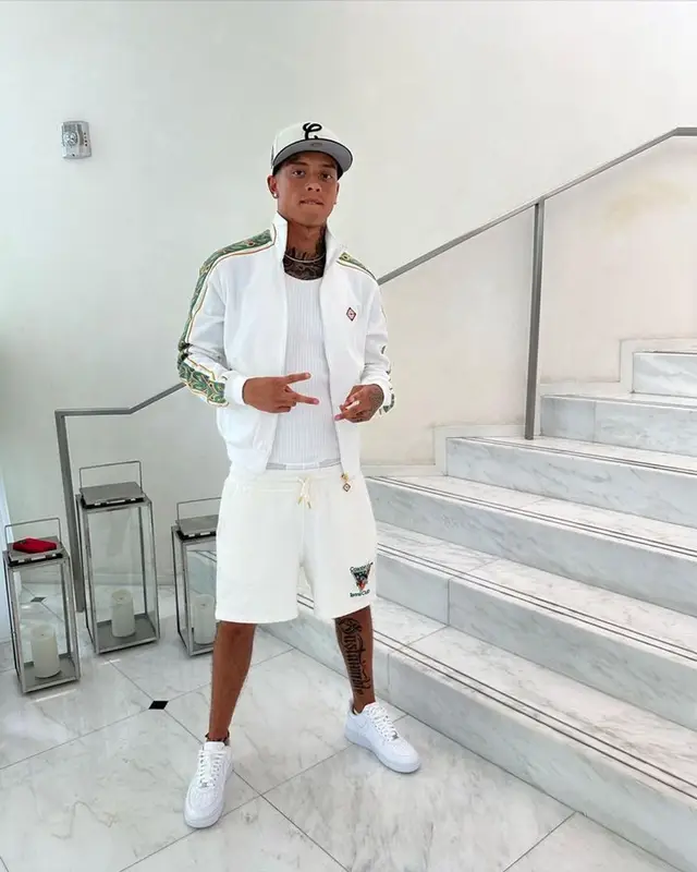 Central Cee outfit in Casablanca, Lyrical Lemonade, and Chicago White Sox, 2023