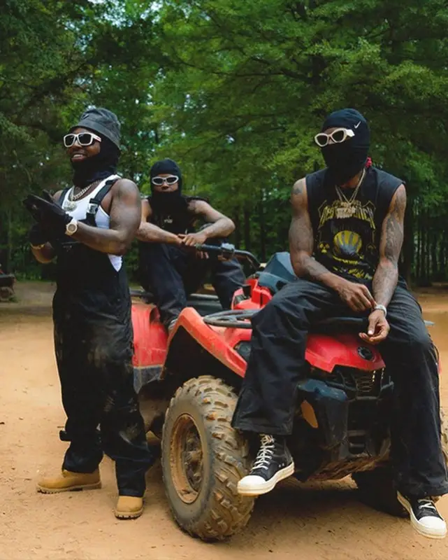 Jacquees outfit in Timberland and Prada, 2023