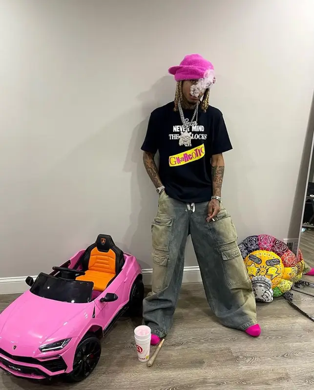 Lil Gnar outfit in Gnarcotic, Rick Owens, and Jacquemus, 2023