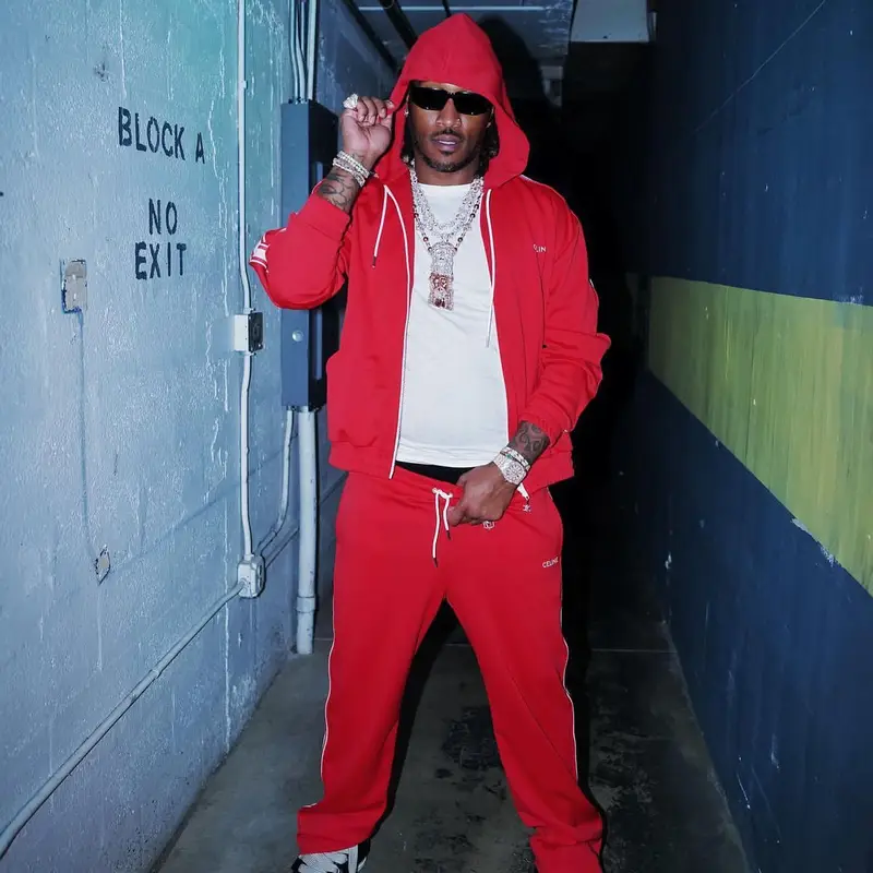 Future outfit in Celine, Prada, and Rick Owens, 2023