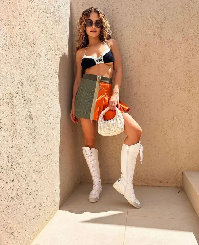 Rita Ora outfit in Dior, Miu Miu, and Andersson Bell, 2023