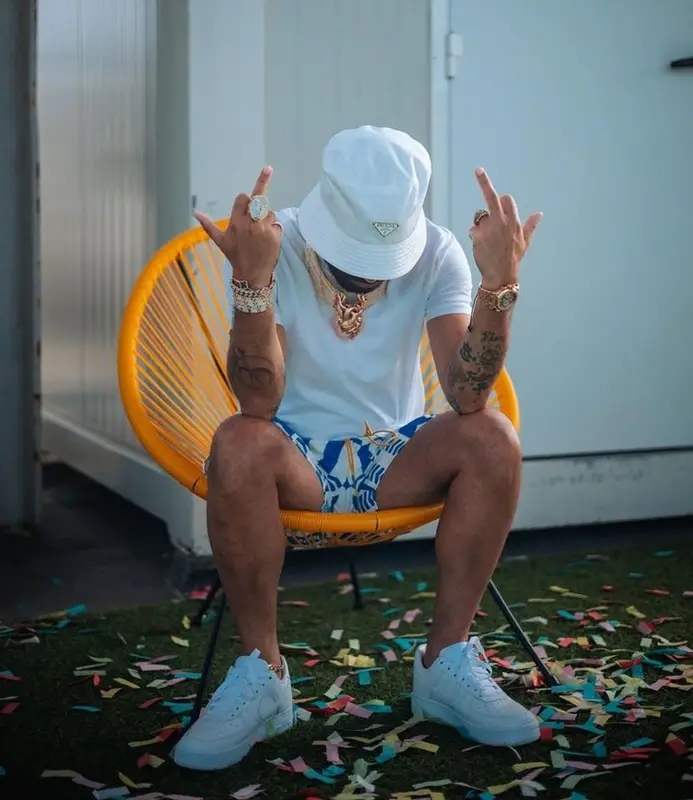 Arcangel outfit in Nike, Prada, and Rhude, 2023