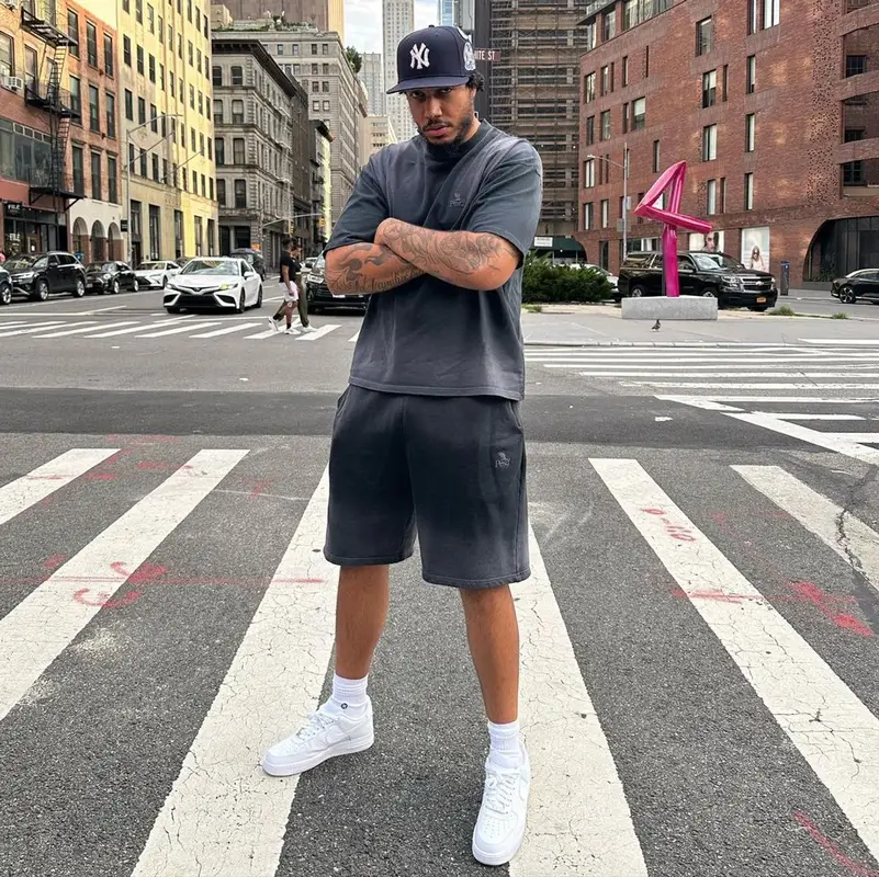 AJ Tracey outfit in Peso and Nike, 2023