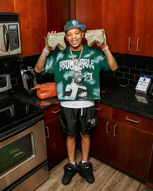 Lil Migo outfit in Luv Abominable, Lanvin, and Goyard, 2023