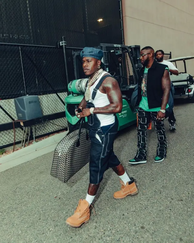 DaBaby outfit in Amiri, Goyard, and Prada, 2023