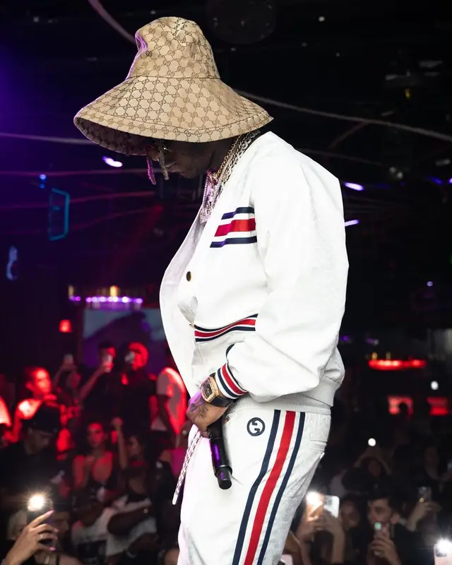 Lil Uzi Vert outfit in Gucci, 2023