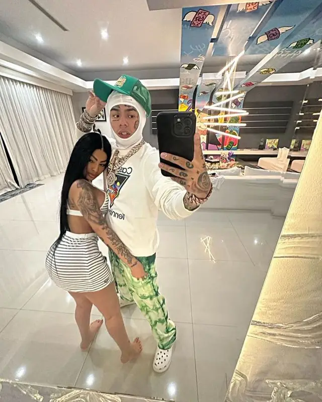 6ix9ine outfit in Casablanca, Nahmias, and Crocs, 2023