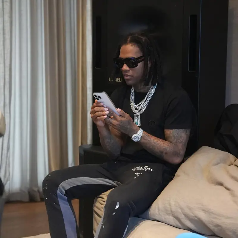 Lil Durk outfit in Dior and Gallery Dept., 2023