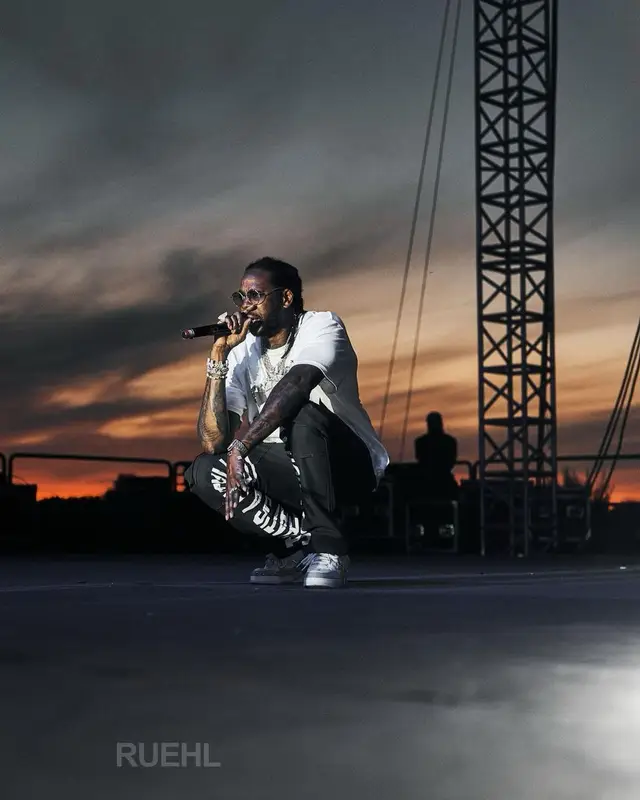 2 Chainz outfit in 1989 Studio, Awful Lot of Cough Syrup, and Louis Vuitton, 2023