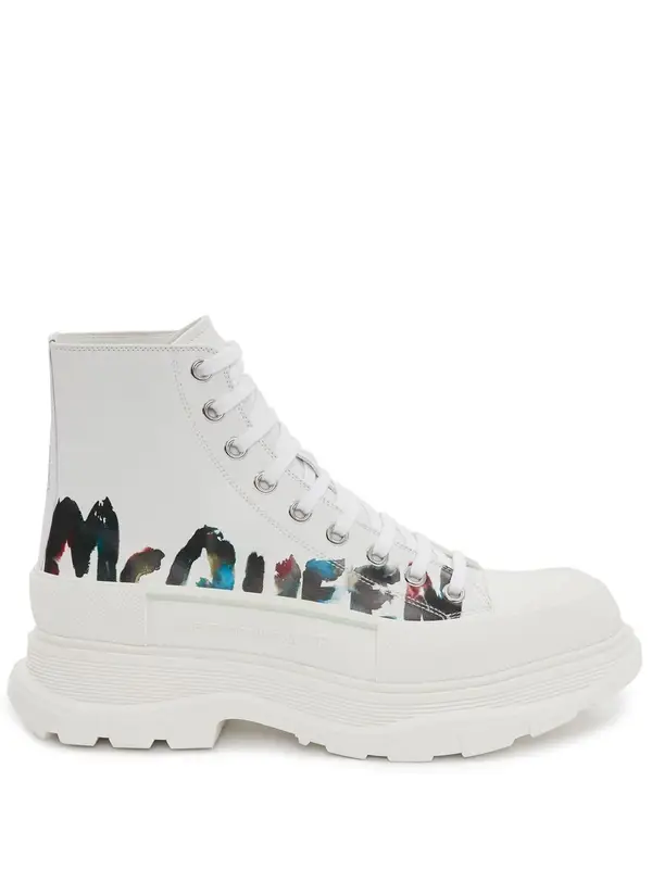Alexander McQueen White Tread Slick High-top Sneakers $990
