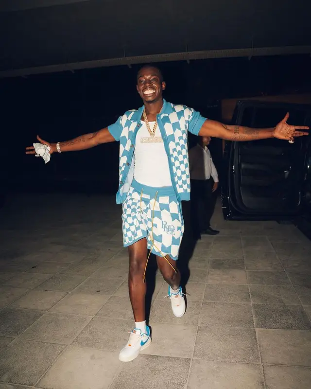Bobby Shmurda outfit in Rhude and Nike, 2023