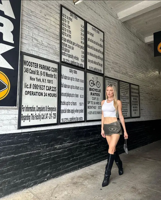 Meredith Duxbury outfit in The Attico, Paco Rabanne, and Diesel, 2023