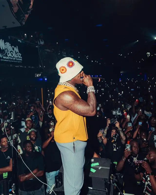 DaBaby outfit in Issey Miyake, Jordan, and Union Los Angeles, 2023