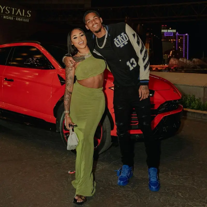 Dejounte Murray outfit in Off-White and Amiri, 2023