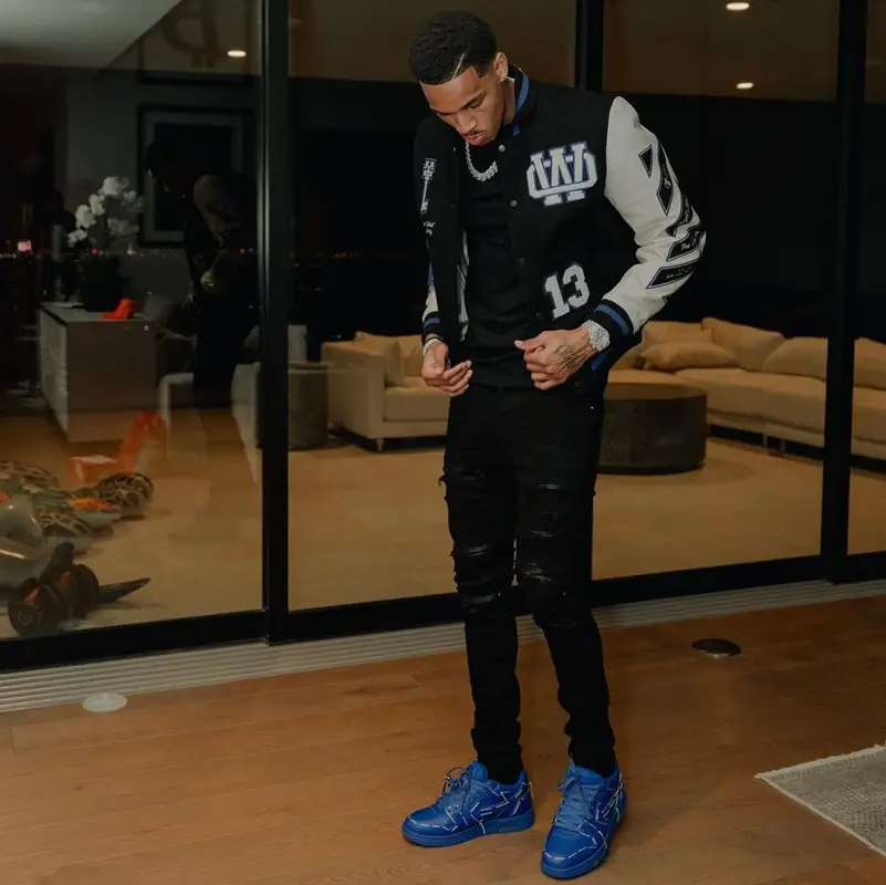 Dejounte Murray outfit in Off-White and Amiri, 2023