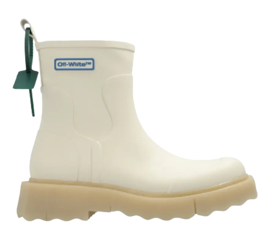 Off-White Cream Sponge Rain Boots $465