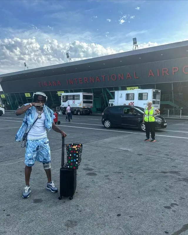 Russ Millions outfit in Trapstar, Louis Vuitton, and Gucci, 2023
