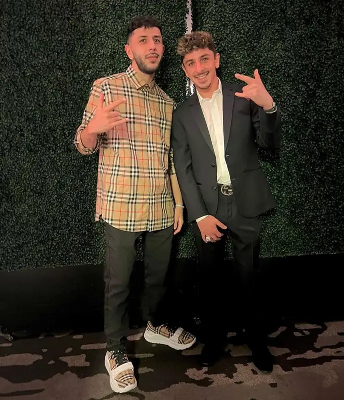Brandon Awadis outfit in Burberry and Amiri, 2023
