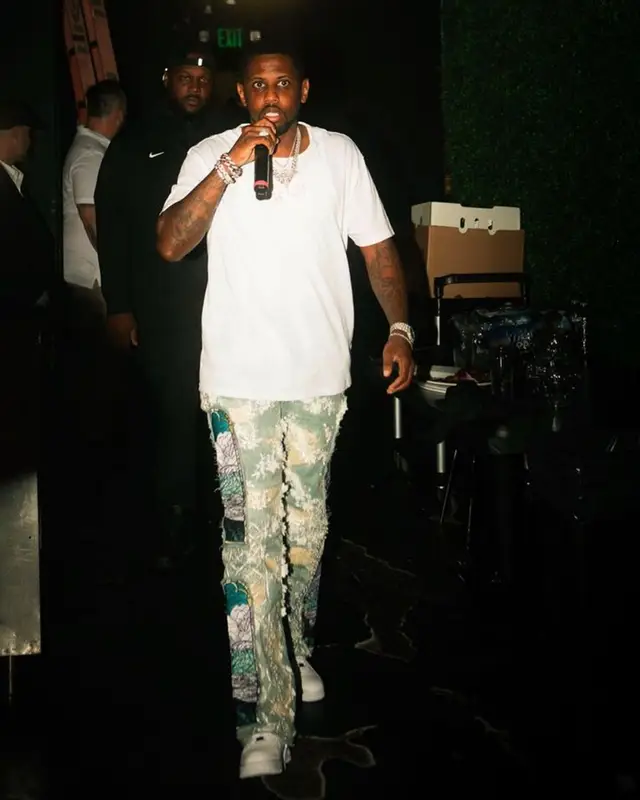 Fabolous outfit in Hanes, Who Decides War, and Nike, 2023