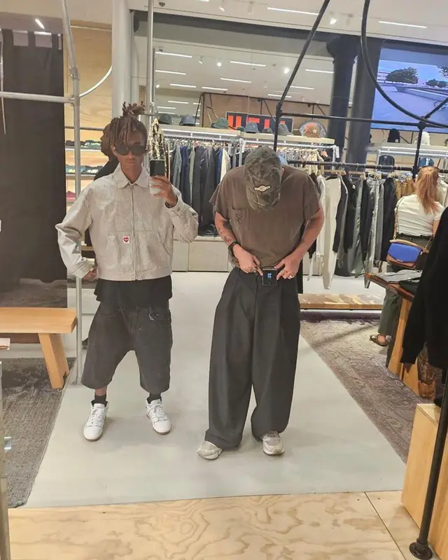 Jaden Smith outfit in Carhartt, Supreme, and Louis Vuitton, 2023