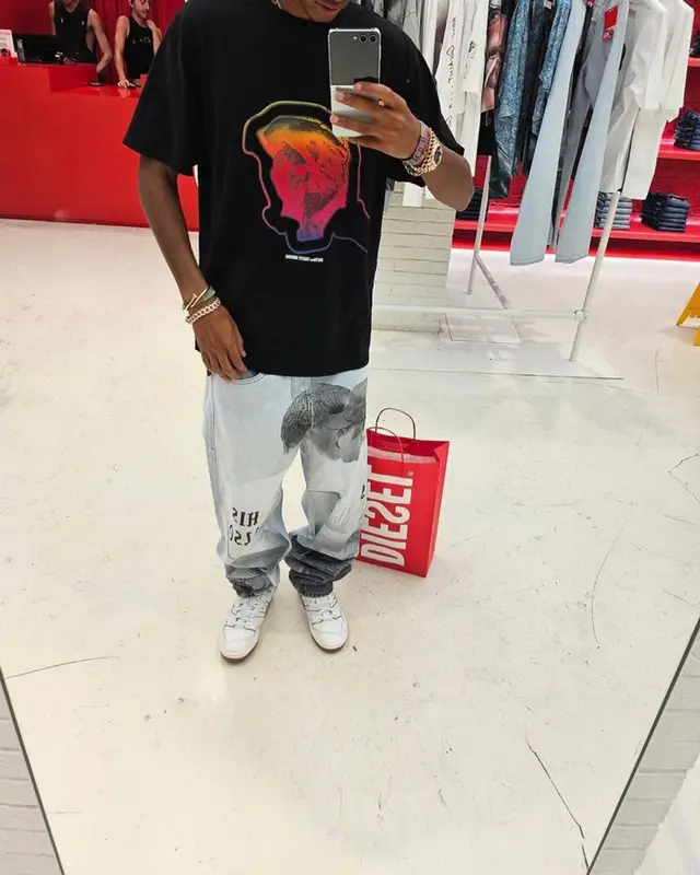 Jaden Smith outfit in Diesel, New Balance, and Aime Leon Dore, 2023