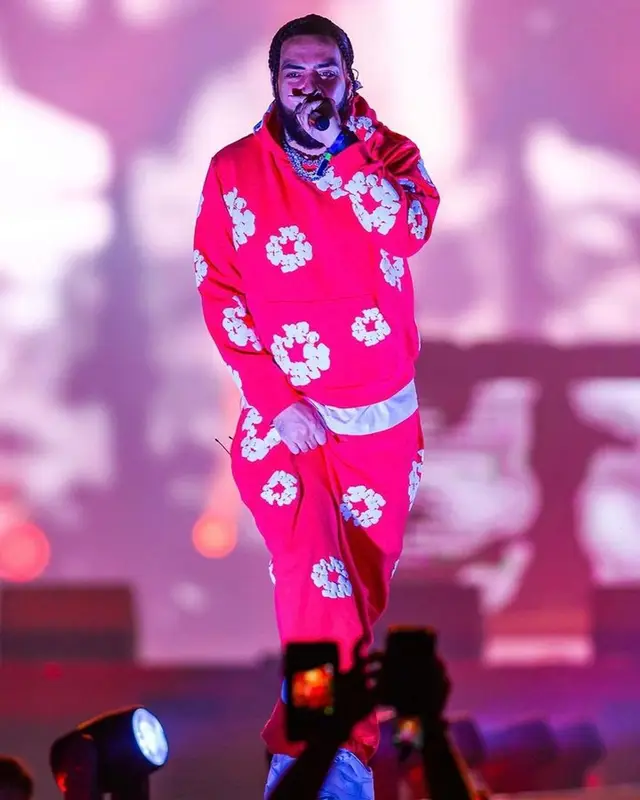 French Montana outfit in Denim Tears and Nike, 2023