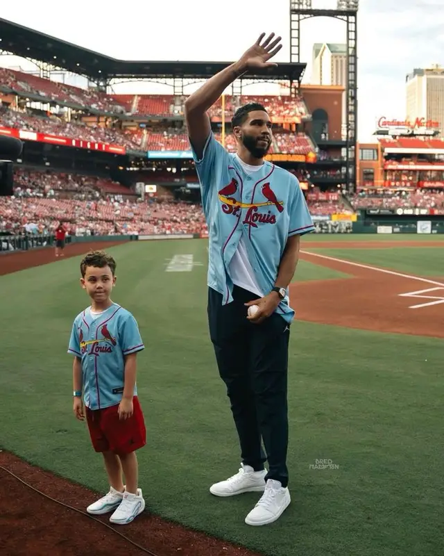 Jayson Tatum outfit in Nike, Jordan, and MLB, 2023