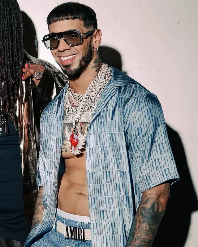 Anuel AA outfit in Amiri and Dita, 2023