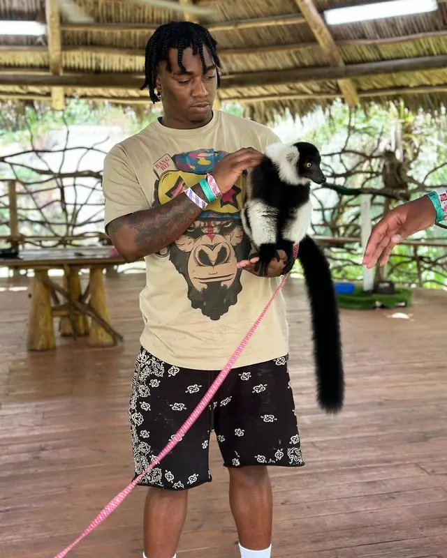 Fredo Bang outfit in Amiri, Supreme, and Nike, 2023