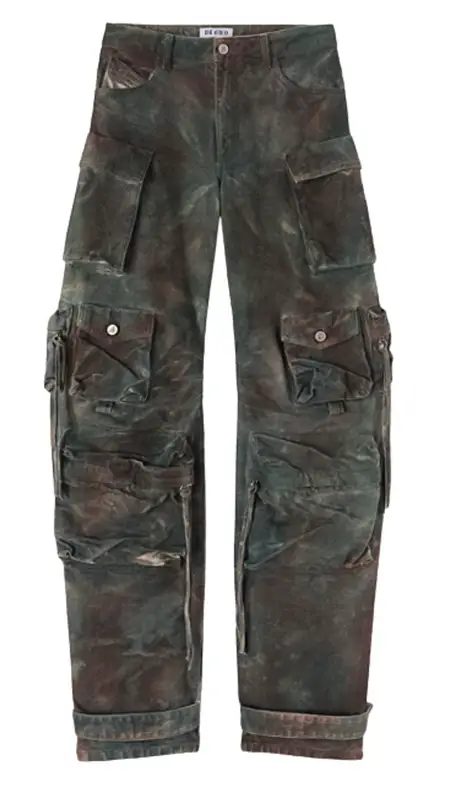 The Attico Green Camouflage Cargo Jeans $1224