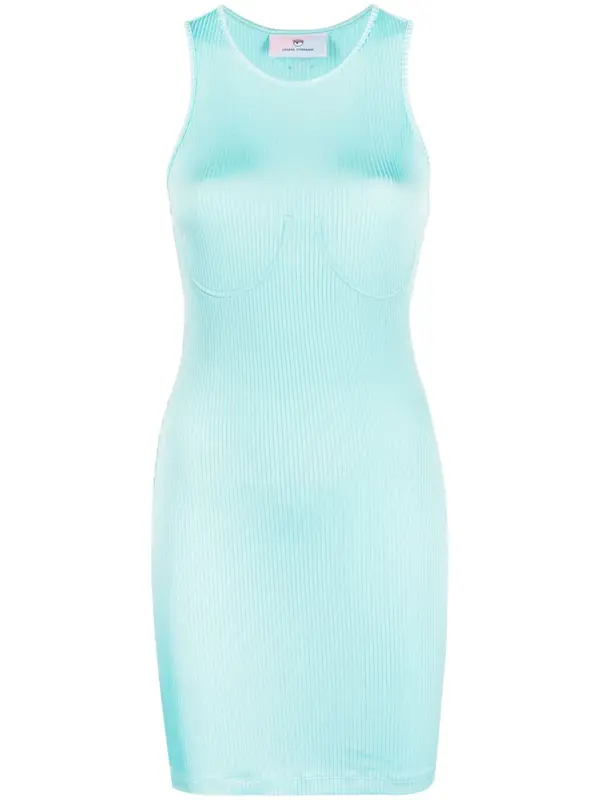 Chiara Ferragni Blue Round-neck Sleeveless Dress $230