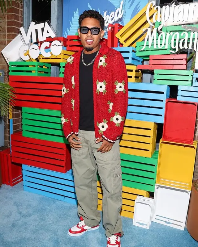 Myke Towers outfit in Celine and 3.Paradis, 2023