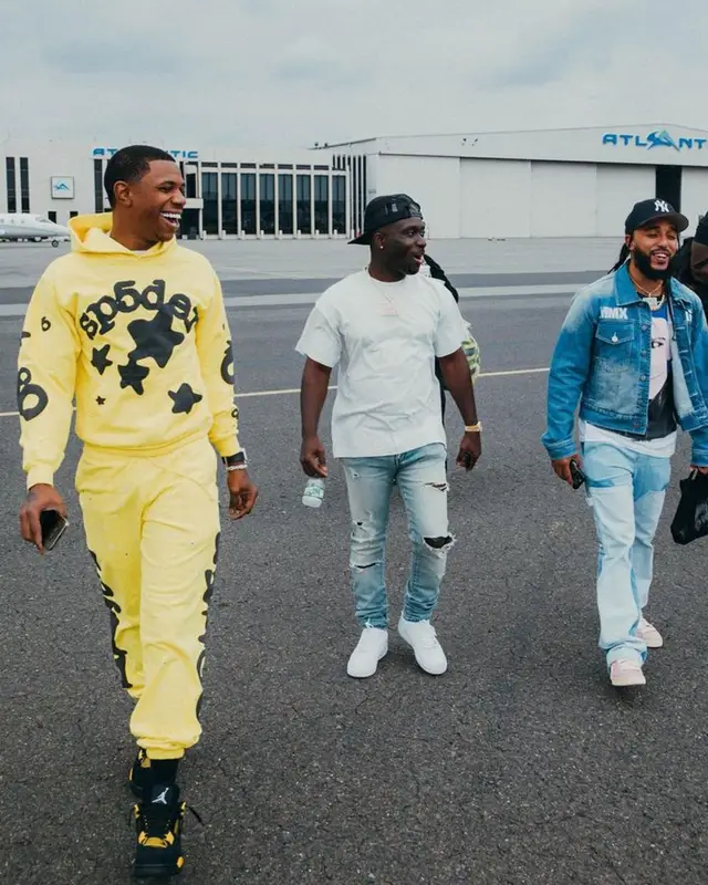 A Boogie Wit Da Hoodie outfit in Spider Worldwide and Jordan, 2023