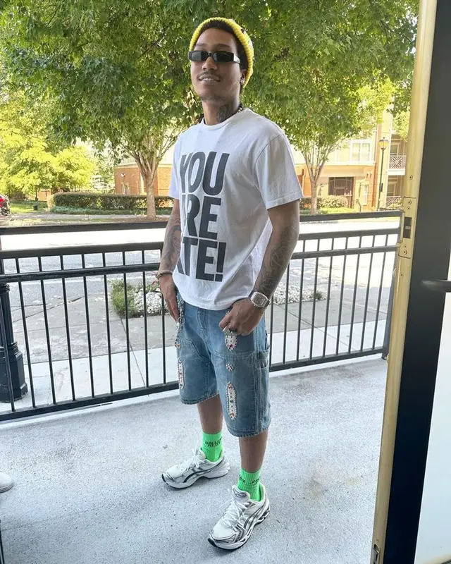 Lil Meech outfit in Gallery Dept., Kapital, and JJJJound, 2023