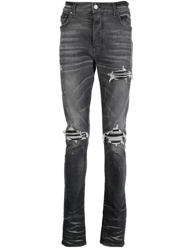 Amiri Grey Mx1 Bandana Skinny Jeans $1090