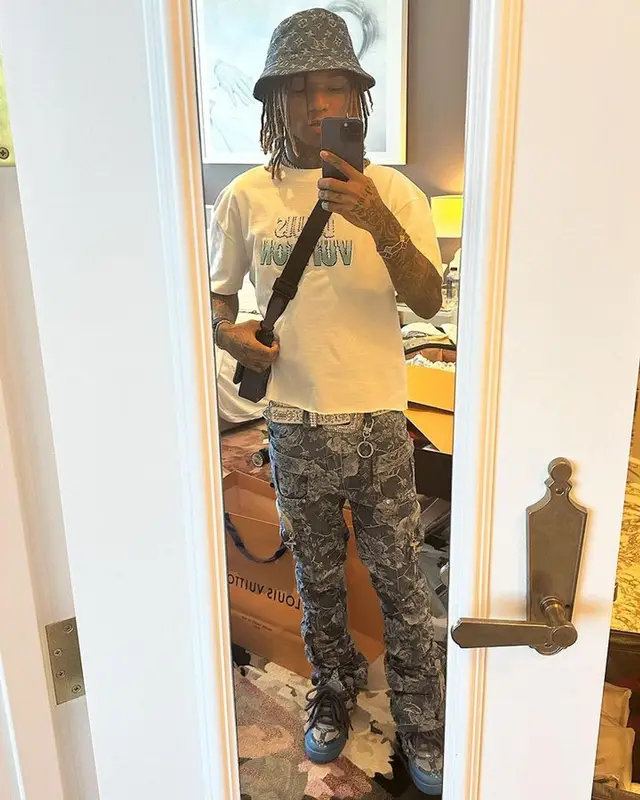 Swae Lee outfit in Guapi, B.B. Simon, and Louis Vuitton, 2023