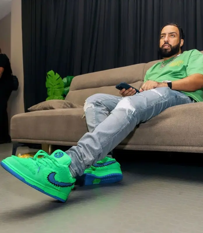 French Montana outfit in Gallery Dept., Amiri, and Nike, 2023