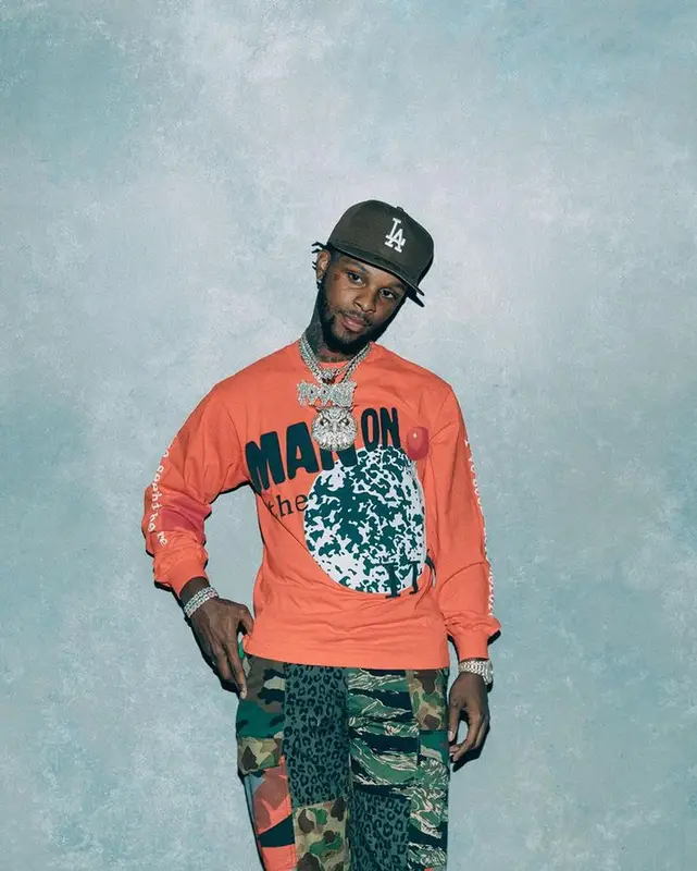 Toosii outfit in Cactus Plant Flea Market, Palm Angels, and New Era, 2023