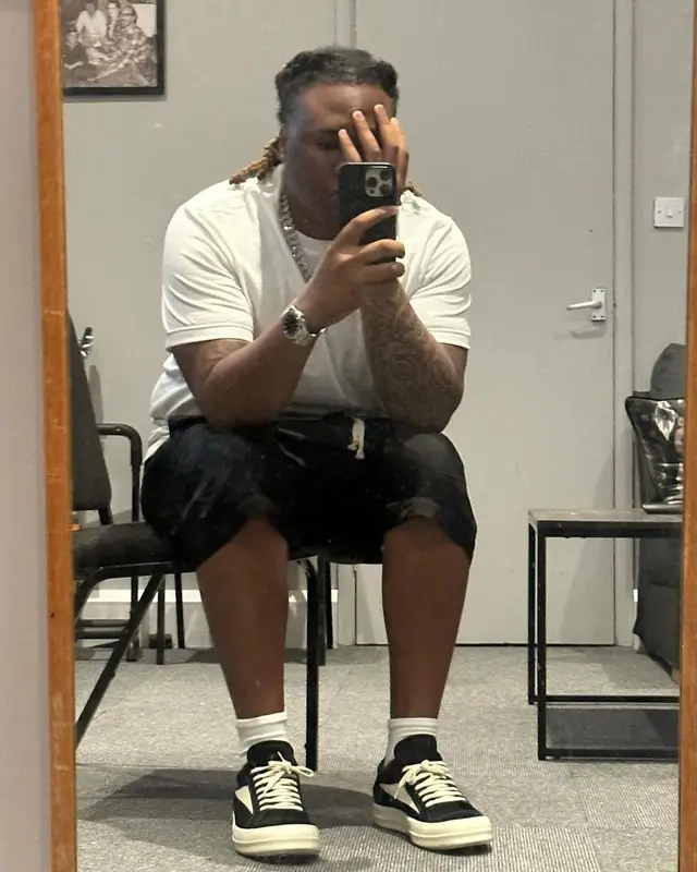 Tay Keith outfit in Rick Owens, 2023