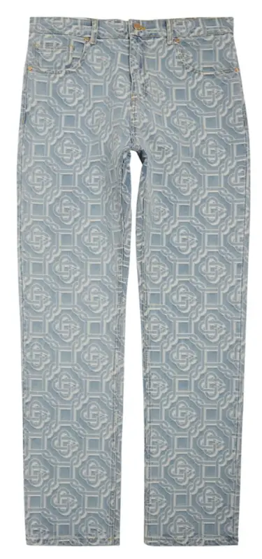 Casablanca Blue Monogram Straight Jeans $1777