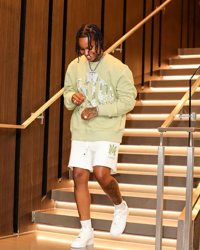 Lil Perfect outfit in Amiri and Nike, 2023