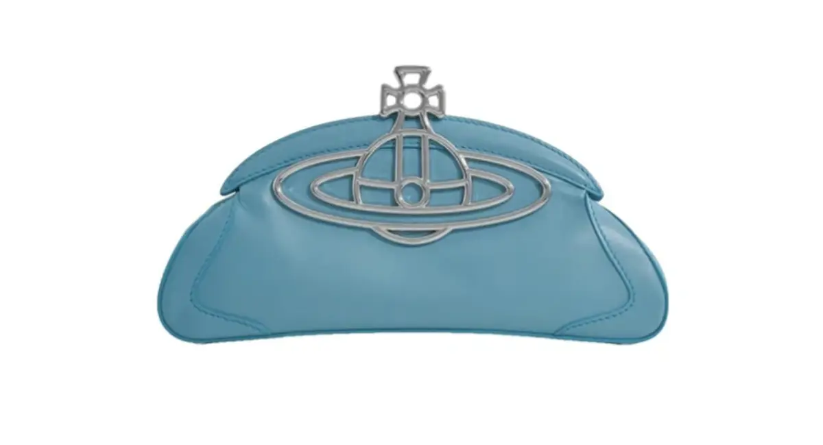 Vivienne Westwood Leather Clutch Bag In Blue $833