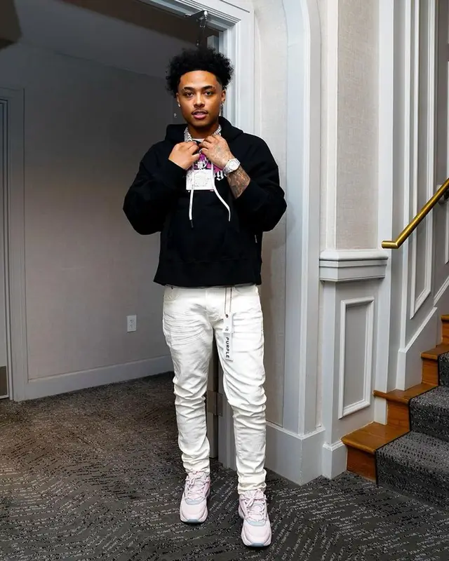 Luh Kel outfit in Palm Angels, Purple Brand, and Dior, 2023