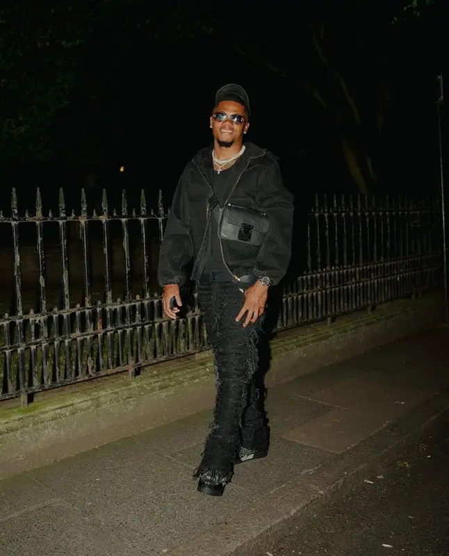 Leon Bailey outfit in Louis Vuitton and Von Dutch, 2023