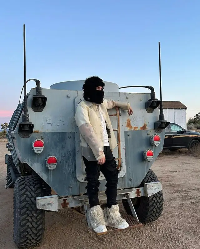 Yeat outfit in Rick Owens and Lemeget, 2023