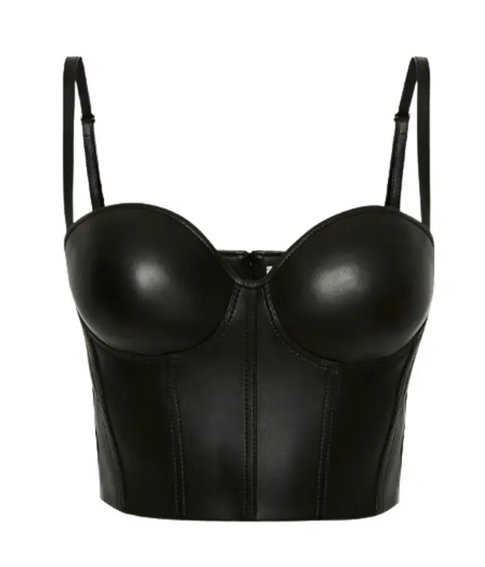 Alexander McQueen Black Leather Bra Top $2790