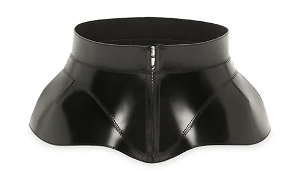 Alexander McQueen Black Leather Peplum Corset Belt $2390
