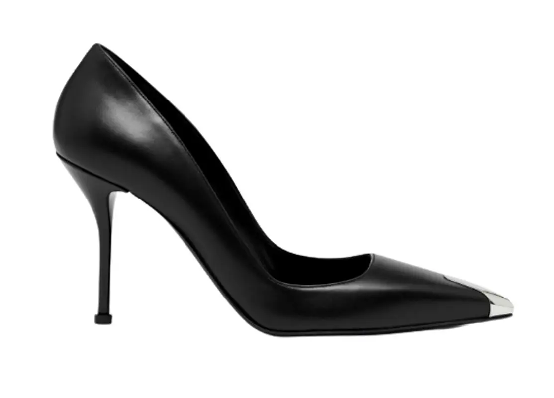 Alexander McQueen Black And Silver Punk Pumps $950