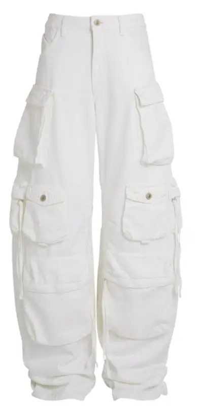 The Attico White Fern Cargo Pocket Jeans $948